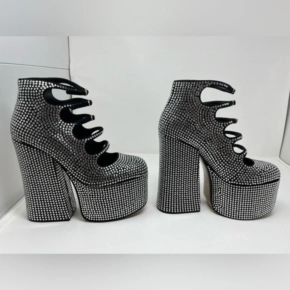 $650 MRSP | Marc Jacobs - The Rhinestone Kiki Ankle Boot | Black/Crystal | EU 40 - Picture 10 of 12